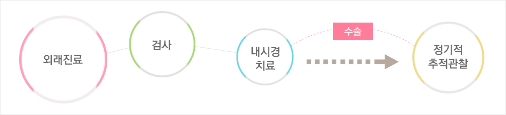 조기 대장암으로 진단받고 내시경으로 대장암을 치료하는 경우
