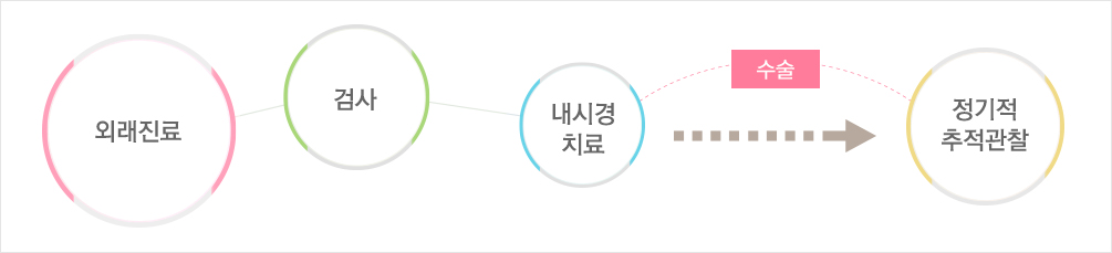 조기 대장암으로 진단받고 내시경으로 대장암을 치료하는 경우